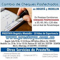 Cambio de cheques posfechados en prestaya bogota